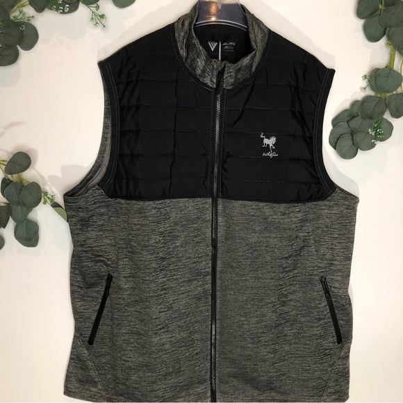 Levelwear Vest Men Milo Wildfire Horse Logo sz 2XL Water Resistant Quilted Grey - Picture 1 of 16